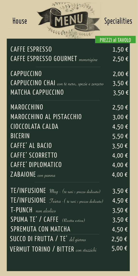 Prezzi al tavolo